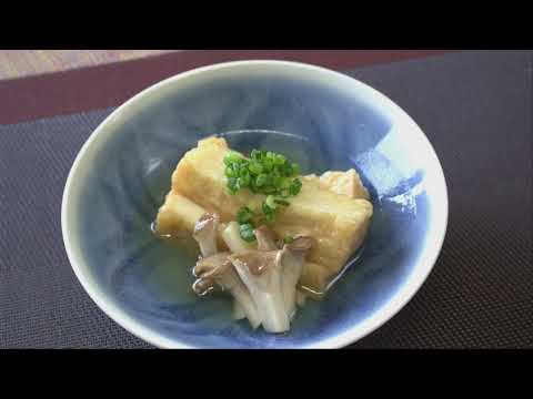 揚げ豆腐とキノコの煮物