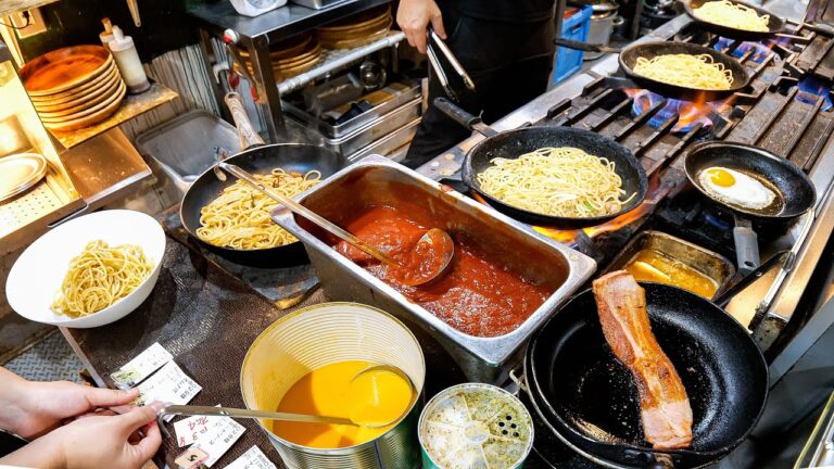 神戸）総重量１キロ近くの鬼盛りパスタを爆食サラリーマン達が昼間に平気でペロッとたいらげる神戸の大人気パスタ飯丨INCREDIBLE JAPANESE HUGE FOOD