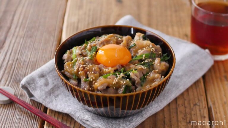 レンジでパパッと！にんにくみそ豚丼