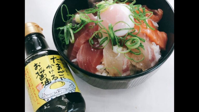 たまごにかけるお醤油で作る、簡単！海鮮丼