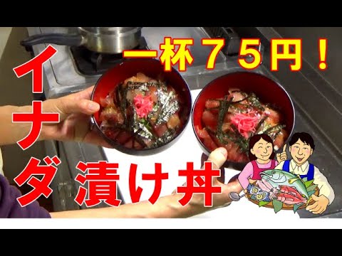 イナダの漬け丼の作り方　一杯７５円！・佐渡島発