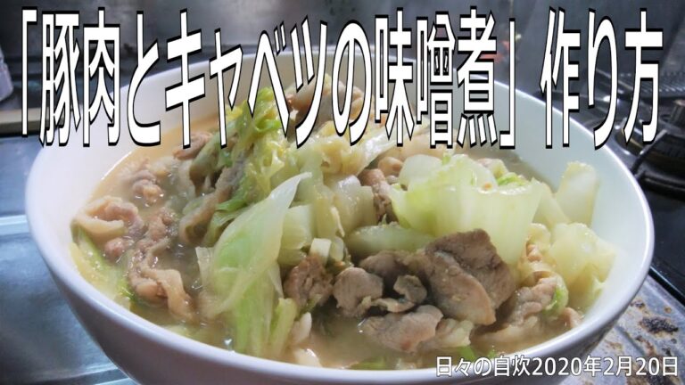 自炊レシピ　「豚肉と白菜の味噌煮」作り方　【2020年2月20日の夕食】