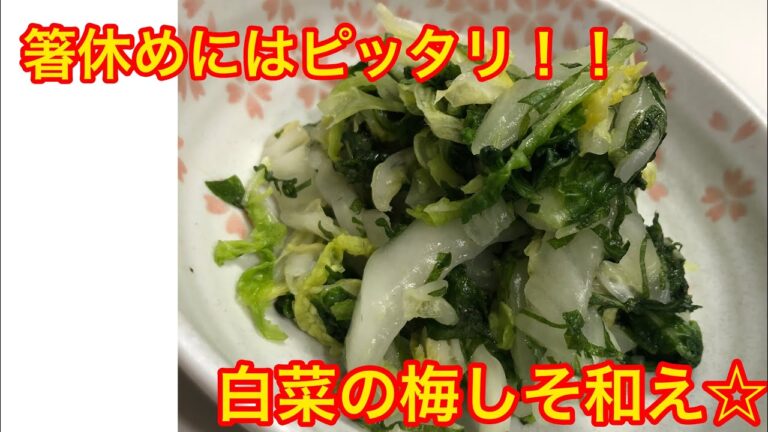 BISHのハシヤスメアツコもビックリ！？箸休めの一品〜白菜の梅しそ和え〜