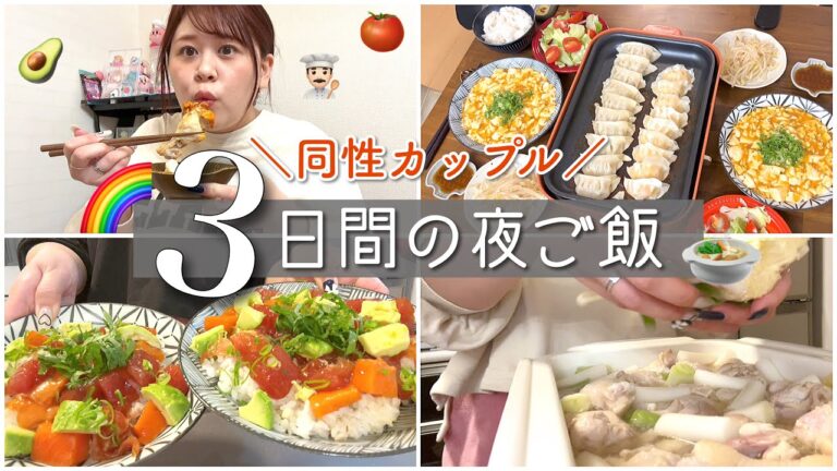 【vlog】30分で作りたい👨🏻‍🍳🌟同性2人暮らしの3日間の夜ご飯🌛🥟