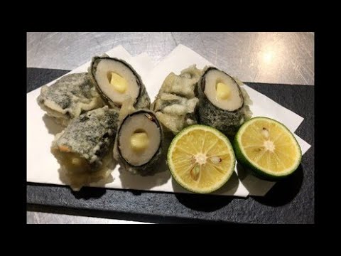 【ターンテーブル】給食レシピ（チーズちくわの海苔巻き揚げ）