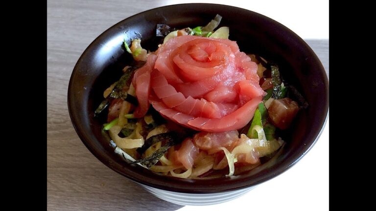 ★まぐろ花びらのカルパッチョ丼★の作り方