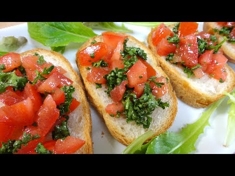 Tomato Bruschetta Recipeトマトのブルスケッタの作り方（レシピ）