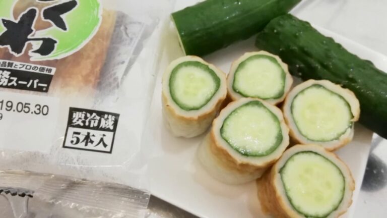 竹輪の中にまるごときゅうりを入れる方法。チクキューお弁当に。節約料理20190526