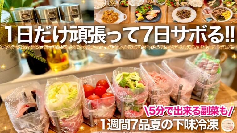 【超簡単！】1食214円で1週間の冷凍おかず！時短＆美味しい＆節約が叶う夏の下味冷凍レシピ！