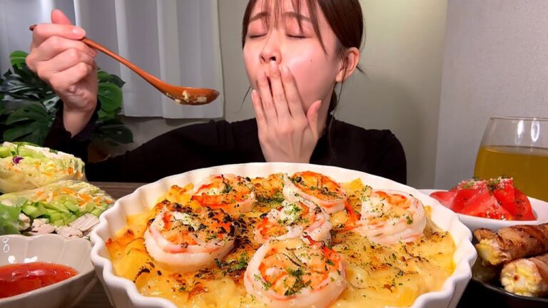 【ASMR】海老グラタン [咀嚼音/EatingSounds/Mukbang/먹방]