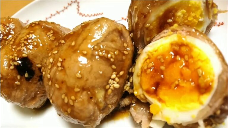 濃厚照り焼きの肉巻き茹で卵の作り方！豚肉簡単レシピお弁当のおかずにも！