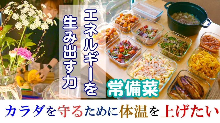 常備菜9品【体を守るために体温を上げたい】カラダの中で燃やす食事が必要。エネルギーを生み出す作りおき（ニンニク、生姜、里芋、カボチャ、ごぼう、人参、パプリカ、しいたけ、豚肉、鶏肉サバ、イワシ）