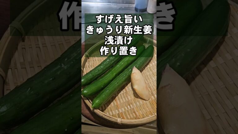 すっげぇえ美味すぎる！きゅうりと新生姜の浅漬け 簡単 作り置き 副菜 おつまみ 常備菜レシピ