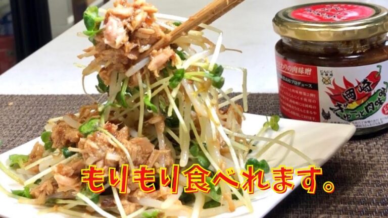 もりもり食べれる　肉味噌簡単レシピ　　もやしとカイワレサラダ