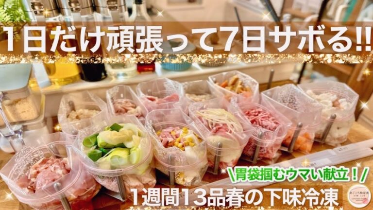 【外さない失敗無し】帰宅して10分の13品1週間の下味冷凍献立！新生活に簡単で美味しいリピ確定作り置きレシピ！