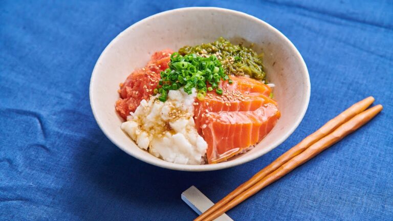 ねばり勝ち!!!サーモン明太丼