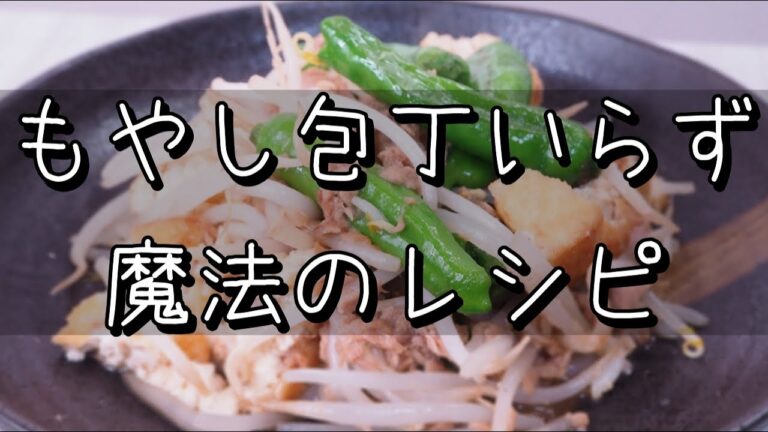 もやしと厚揚げとししとうでコスパ最強の包丁いらずレシピ！ツナ缶とかつおぶし入り！【平野キッチン】