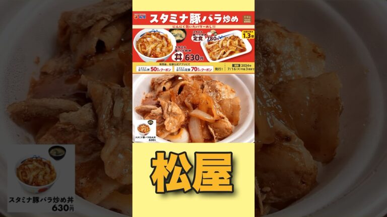 【パワーめし】松屋「スタミナ豚バラ炒め丼・定食」にんにくガツンと新発売