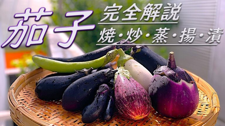 【完全解説】夏野菜で大人気の茄子の料理をとりあげます。漬ける・焼く・蒸す・揚げる・炒める、と、茄子の種類にあった料理ごとにレシピを公開します。身体を冷やしすぎないようにおいしく頂きます。