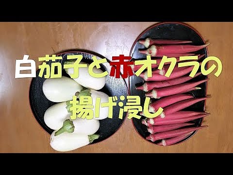 白茄子と赤オクラの揚げ浸し『熱々でも冷やしても美味しいよ！！』