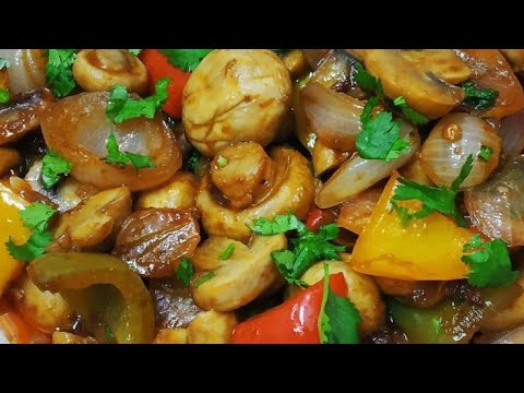 Chilli Mushroom🍄!!Mushroom chilli#greatindiankitchenasmr#mushroomchilli#chillimushroom#recipe#shorts