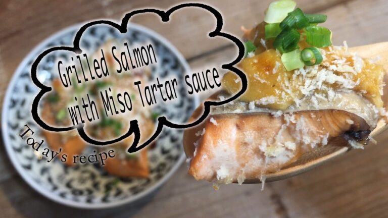 秋鮭の味噌タルタル焼きの作り方　How to make　Grilled salmon　with Miso tartar sauce