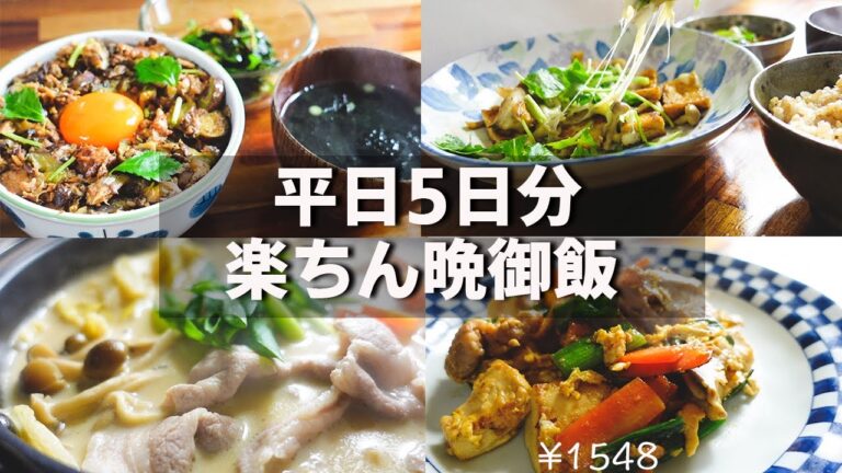 【平日５日間の晩御飯】材料使い切り。仕事帰りでも作れる、本当に美味しい節約レシピ