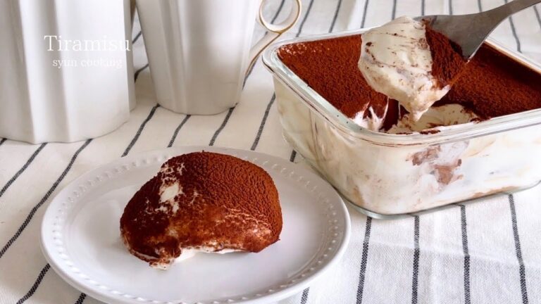 [チーズなし・冷やすだけ] とろっとなめらか！ティラミス作り方 No oven Tiramisu 티라미수