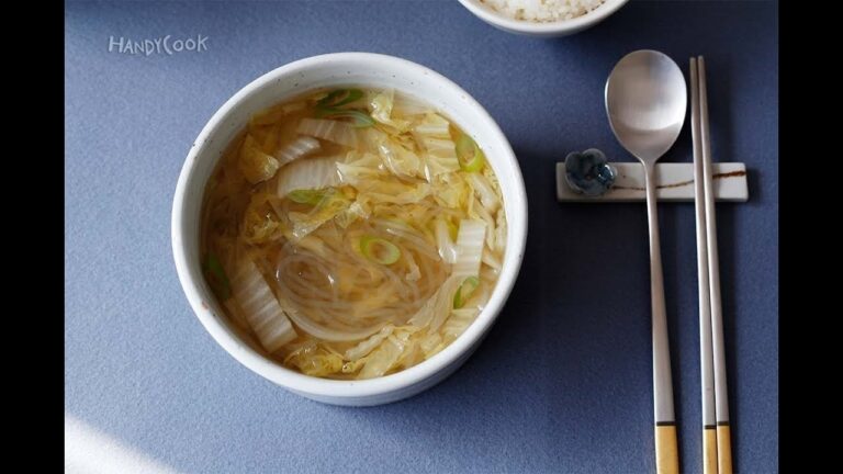 春雨入り白菜スープ(배추당면맑은국)_韓国料理レシピ(일어자막)JP ver.