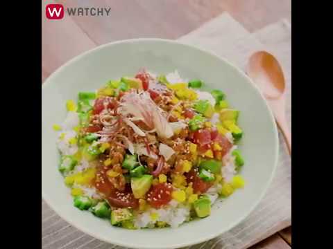 WATCHY Food - 食感＆彩り華やか♡マグロとアボカドのネバネバ丼