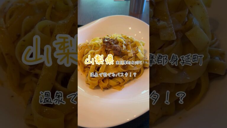 【山梨グルメ】下部温泉グルメ！温泉で茹でたパスタとボロネーゼ！