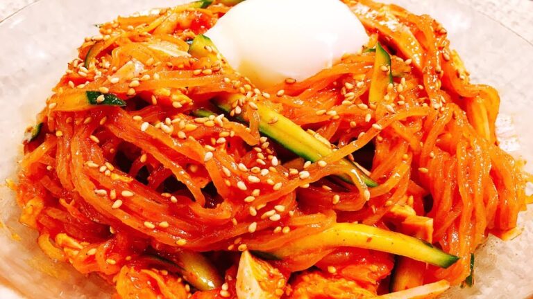 旨っ!!辛っ!!の無限ループで暑い日に超食べたくなる『具だくさんのやみつき韓国ビビン麺』Korean Spicy Mixed Noodles【한국 요리】