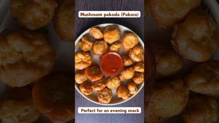 Mushroom Pakoda | Mushroom Pakora  Recipe | Mushroom Starter Recipe | Veg Feast #shorts #mushroom