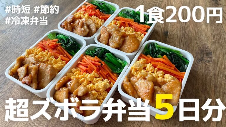 【1食200円】5日分まとめて作り置きする冷凍弁当の作り方と解凍のコツ|鶏むね肉の照り焼き弁当|時短 | 節約 | 解凍方法