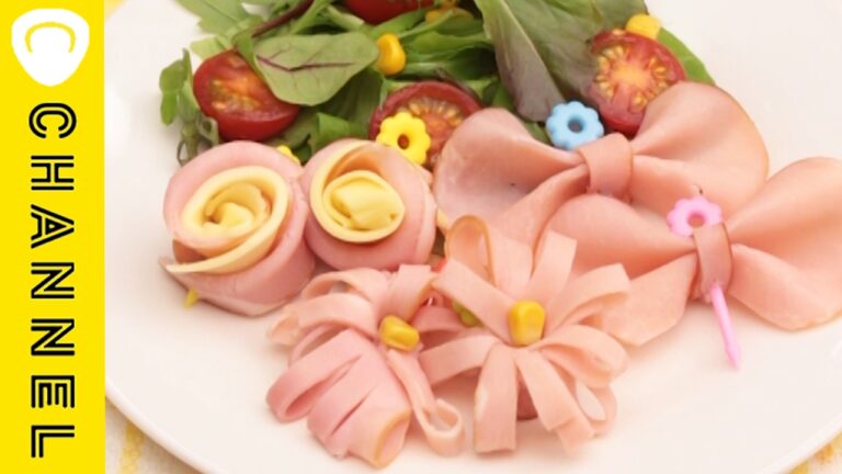 サラダやお弁当に！ハムアレンジ | How to make a Ham Flower Garnish