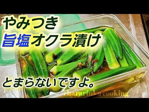 バズり中【やみつき旨塩オクラ】人気あっさり塩漬けオクラの作り方/作り置き/おかず/副菜/おつまみ/夏野菜/浅漬けレシピ/オクラ大量消費