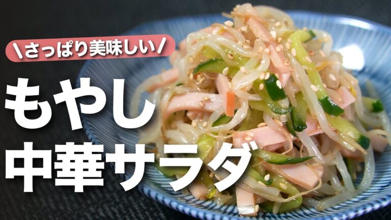 【もやしレシピ】節約食材でやみつき副菜♪サッパリいくらでも食べられるもやしの中華風サラダ【今日のあと一品】【副菜レシピ】【節約レシピ】