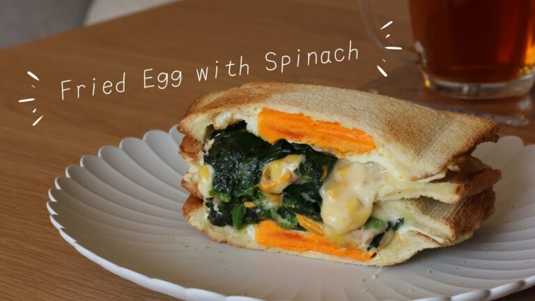 SUB 【ホットサンド】ほうれん草と卵のツナメルト｜Fried Egg with Spinach grilled cheese