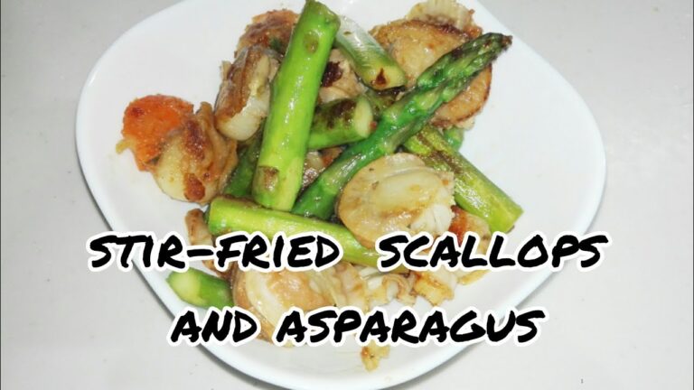 【簡単！料理！】音声付♪時短！ホタテとアスパラ炒め　Japanese food Easy cooking 【Stir-fried scallops and asparagus】