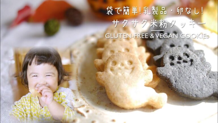 【簡単すぎる！】ポリ袋でつくる乳・卵・大豆不使用！サックサク米粉クッキーの作り方cookies  glutenfree & vegan | morinokomepan