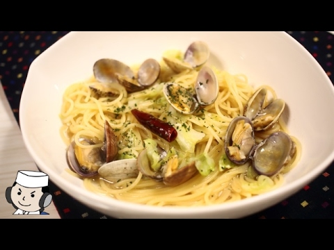 スープパスタとチキンコンソメ♪　Soup Pasta with Cabbage & Asari clams♪ ～I worked hard to make it～