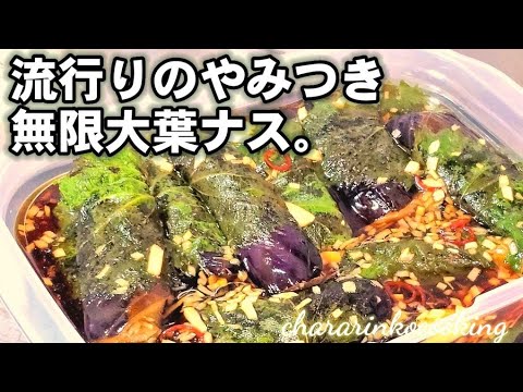 人気！焼いて漬けるだけ【やみつき無限大葉漬け茄子】とろける茄子にシソの風味が抜群の作り置き常備菜！簡単副菜レシピ！なす料理