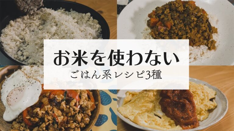 【お気に入り】違和感なし？ご飯もどきで3種類のご飯系料理を作ってみた【糖質制限】ドライカレー/ガパオライス/オムライス