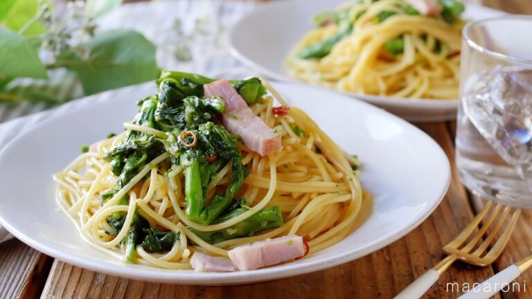 【菜の花とベーコンのバターしょうゆパスタ】ワンパンで簡単！食欲そそる春食材パスタ♪｜macaroni（マカロニ）