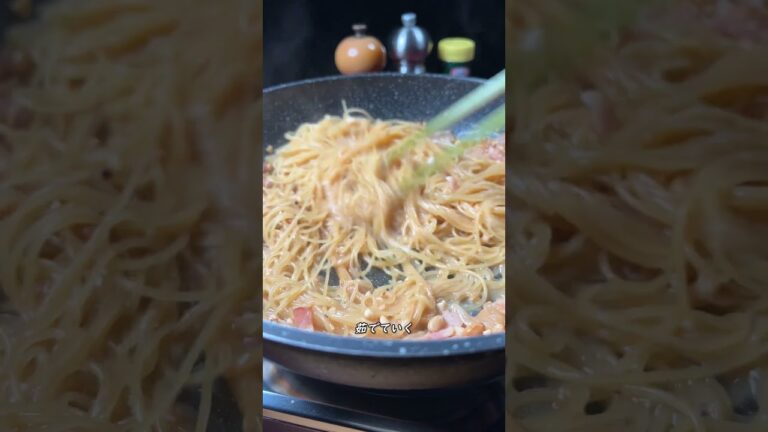 日本の麺・納豆のパスタ【ASMR】 #shorts