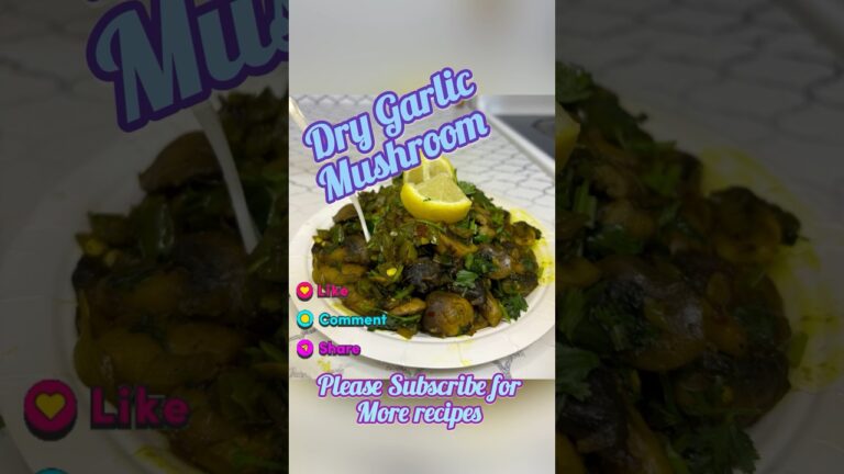 Dry Garlic Mashroom #trending #recipe  #viralshort  #food  #cooking #shorts  #ytshorts  #shortsfeed