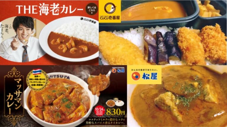 【うますぎ】CoCo壱（THE海老カレー）・松屋（マッサマンカレー）新作カレー 食べ比べ