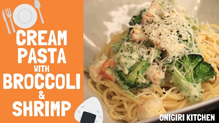 How to make Pasta with Shrimp and Broccoli - Japanese Homemade Food Recipes - 【ブロッコリーと海老のクリームパスタ】