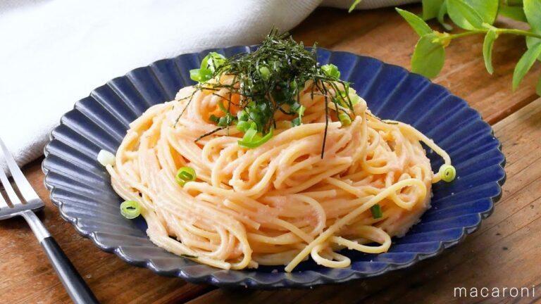 【和風明太子パスタ】10分で完成！レンジで簡単に♪ランチにピッタリ｜macaroni（マカロニ）