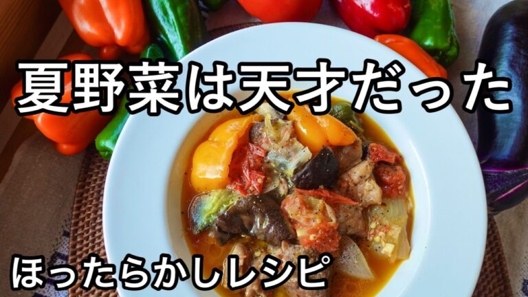 【調味料は塩だけ】なぜこんなに美味しい？夏野菜と鶏肉の煮込み！ほったらかし栄養満点レシピ｜なす・トマト・ピーマン・パプリカ